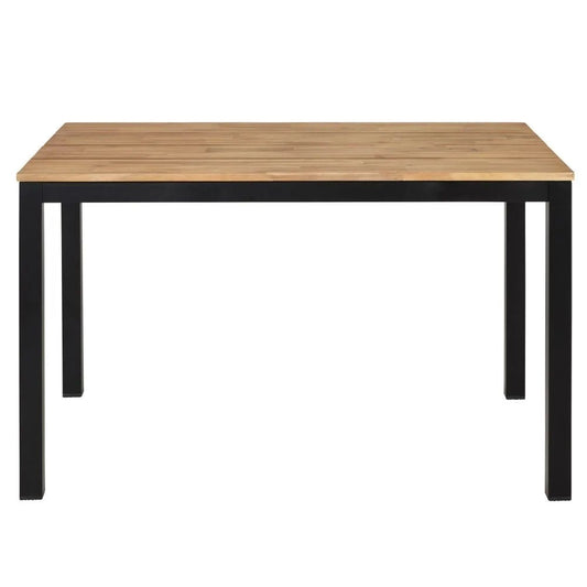 Mesa de jardín de acacia maciza y metal negro para 4/6 personas L.120 - Casa del Mundo